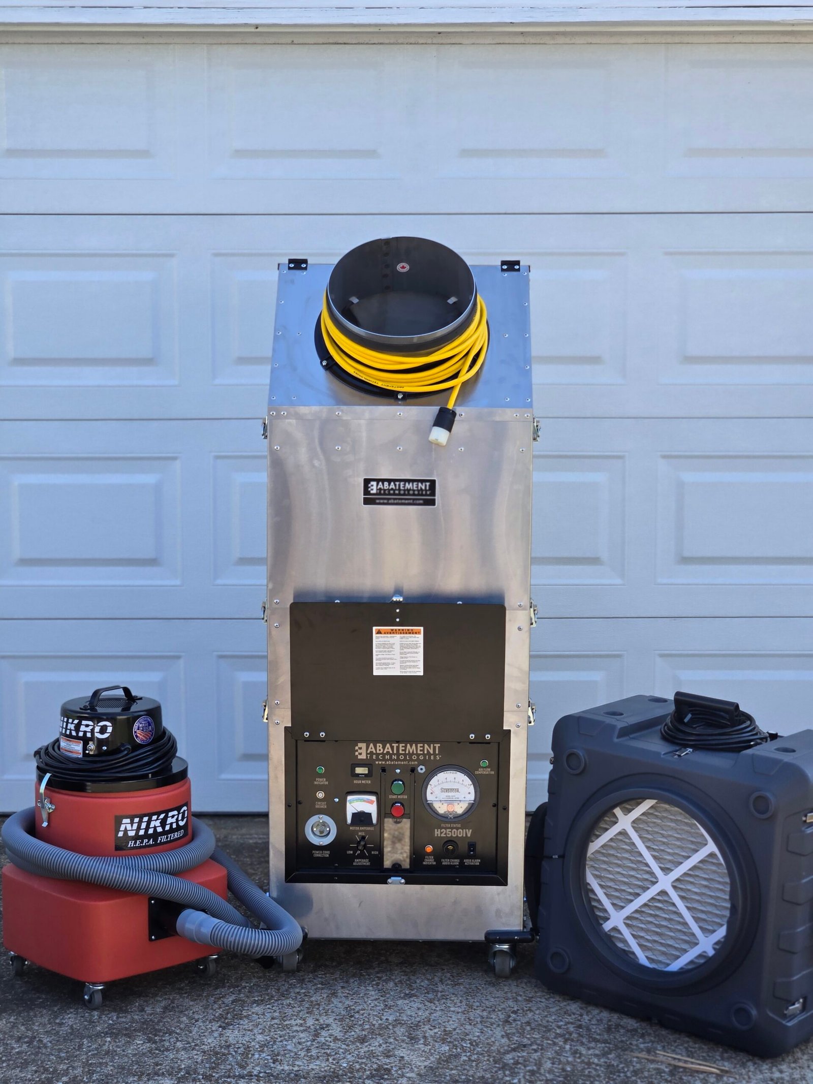 Various large commercial grade vacuum systems used for containment