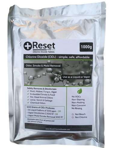 chlorine dioxide air treatment called Reset